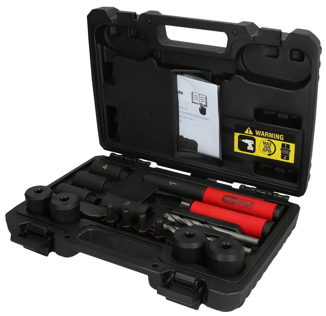 KS Tools 913.1484 Anti-Theft Nut Extractor Set, 16 Pieces