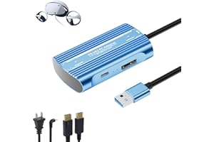 PSVR2 PC Adapter, 4K@120Hz PSVR 2 PC Accessories Kit Compatible with PlayStation VR2, AR Glasses, Portable Monitor, Includes 