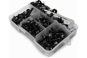 Worldmotop Fairing Bolt Kit Screws Fasteners Universal Compatible with Yamaha Honda Kawasaki Suzuki BMW,Fairing Bolt Kits Met