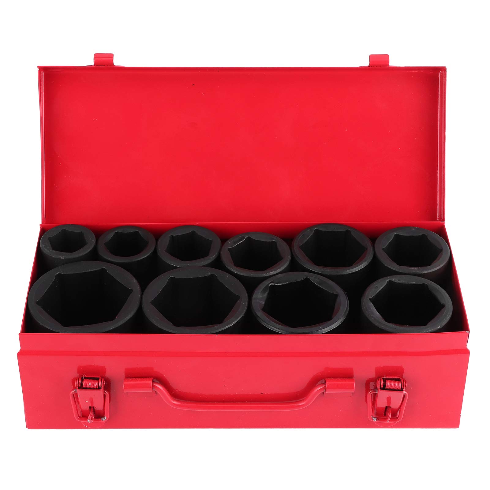Socket Spanner Set, 10-Piece Hex Impact Wrench Set, 6 Point Metric Drive Tool, 22-50 mm, 3/4 Inch Drive, with Carry Case