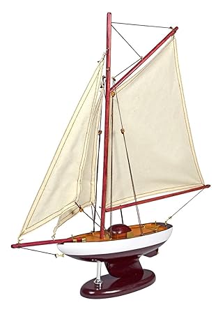 Navyline Holz Modellboot mit Standfuß - Schaluppe