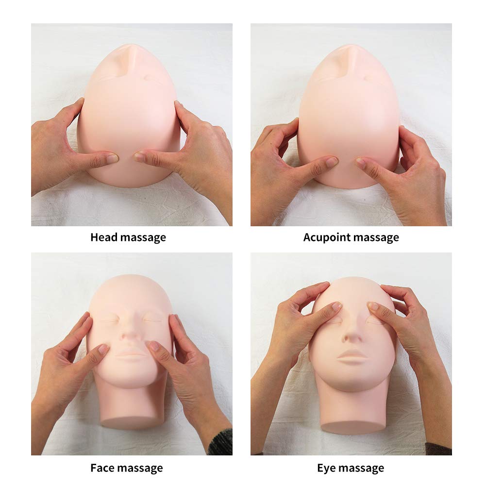 LASHVIEW Eyelash Mannequin head, Rubber Practice Makeup Head, Mannequin Head, Training Head Manikin, Cosmetology Flat Mannequin Head, Make Doll Head, Eyelashes Makeup Mannequin Head : Beauty