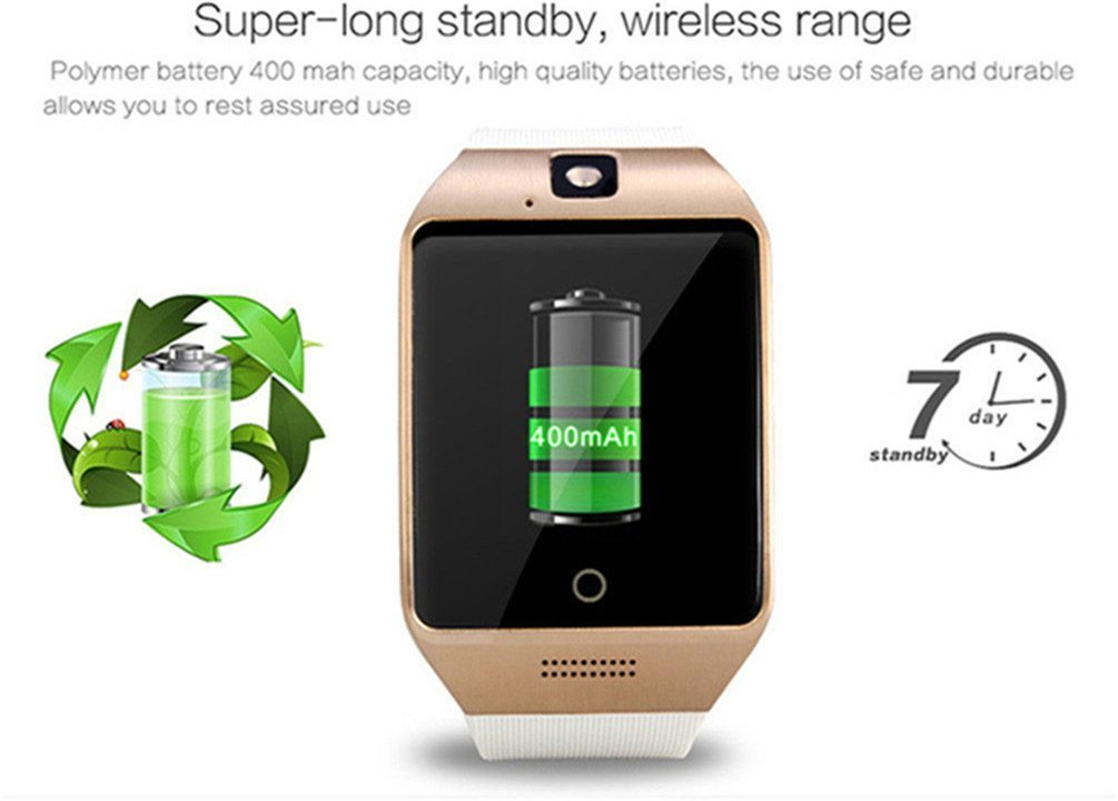 Smart Watch Phone,SUNETLINK Touch Screen Bluetooth Cell Phon e Watch Support Pedometer analysis/Sleep Monitoring with Camera NFC,for Android Smart Phones,Men Women