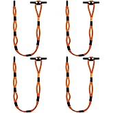 WILLBOND 4 Pcs Dock Lines Mooring Rope for Docking Boat Bungee Dock Lines with 7 Loop Design Adjustable Marine Rope for Boat Docking Accessories Pontoon(Orange)