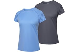 MEETWEE Women Rash Guard Short Sleeve T-Shirts Quick Dry Swim Shirt UPF 50+ UV Sun Protection Lightweight Workout Swim Top