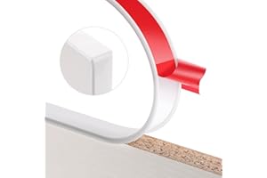 ZYESF U-Shape Edge Banding,Soft Silica Gel Countertop Edge Trim,Corner Protectors and Furniture Edge Self Adhesive Edge Banding for Cabinet Repair Furniture Restoration (8/10'', White)
