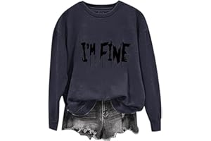 QotLoyi Halloween Sweatshirts for Women,Funny Ghost Graphic Oversized Crewneck Sweatshirt Cute Long Sleeve Tops Pullover 2024