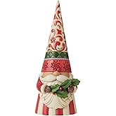 Enesco Jim Shore Heartwood Creek Tall Gnome Holding Holly Figurine, 10.83 Inch, Multicolor