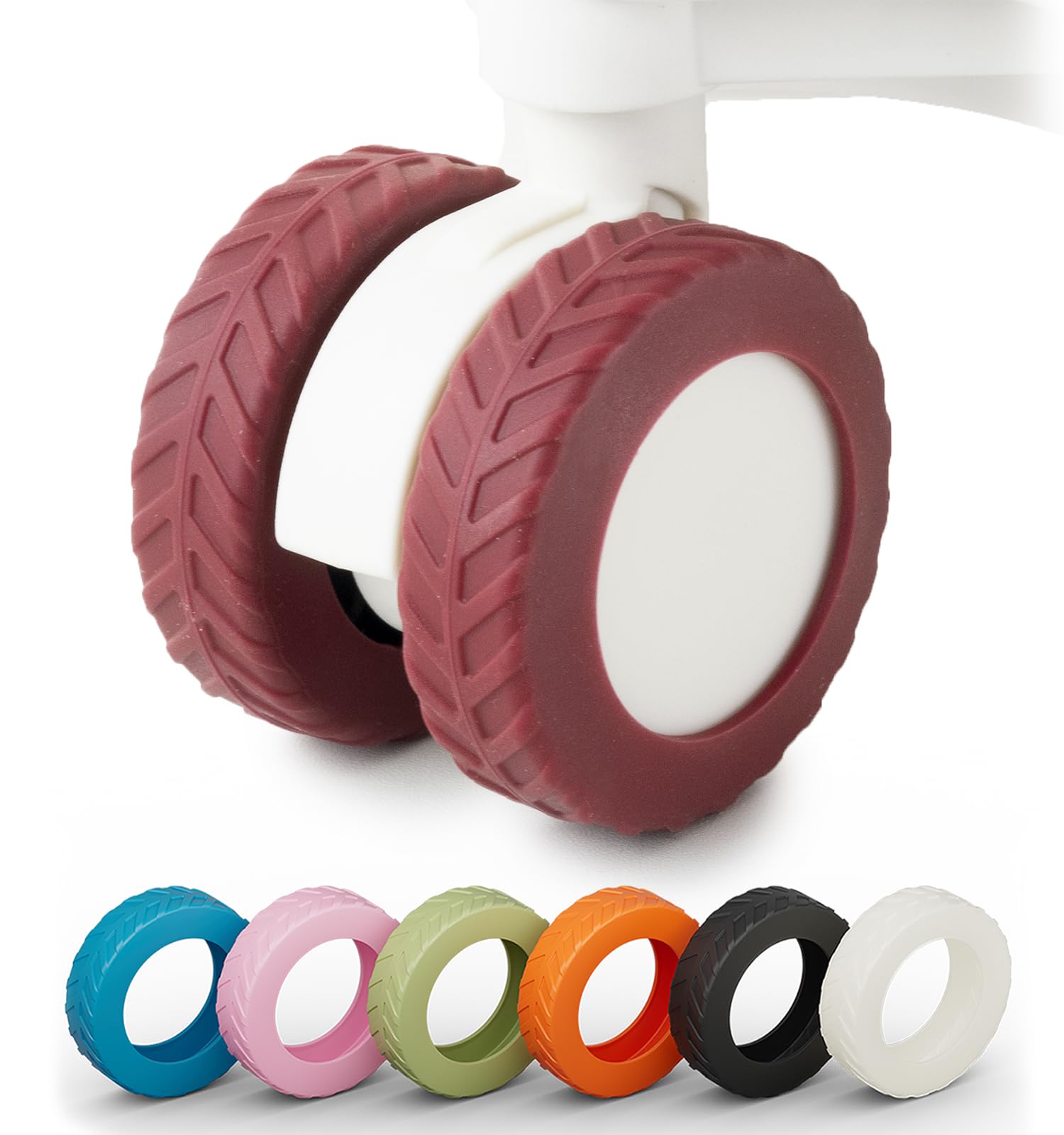 Photo 1 of Goticc Luggage Wheel Covers for 8-Spinner Suitcases, 2.1-2.4 Inch Wheels, Red