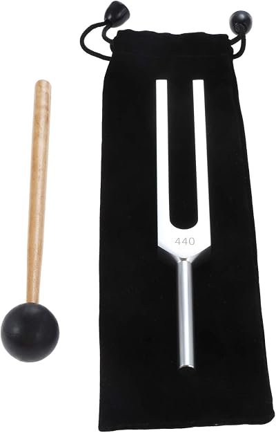 DRELD 440 Hz Tuning Fork with Silicone Hammer Bag for Violin Guitar Tuner