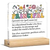 Principal Appreciation Gifts for Women, Gifts for Principals Birthday Back to School End of Year, Principal Definition Acrylic Sign Office Desk Decor