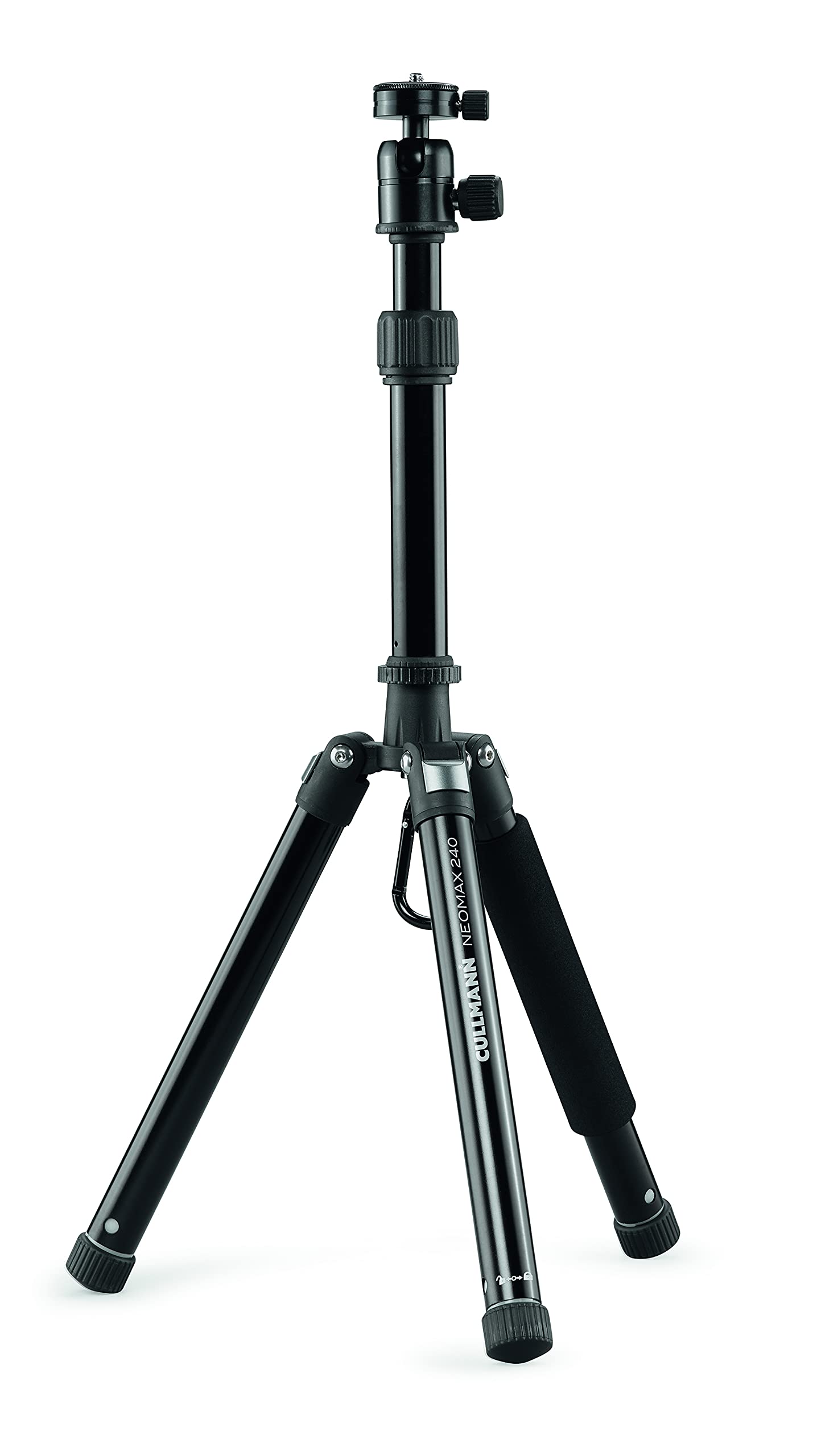 Cullmann - 52525 - Neomax 240 mobile travel tripod w. Smartphone holder (extension height 112 cm, packing size 25.5cm, load capacity 3kg, weight 666g)