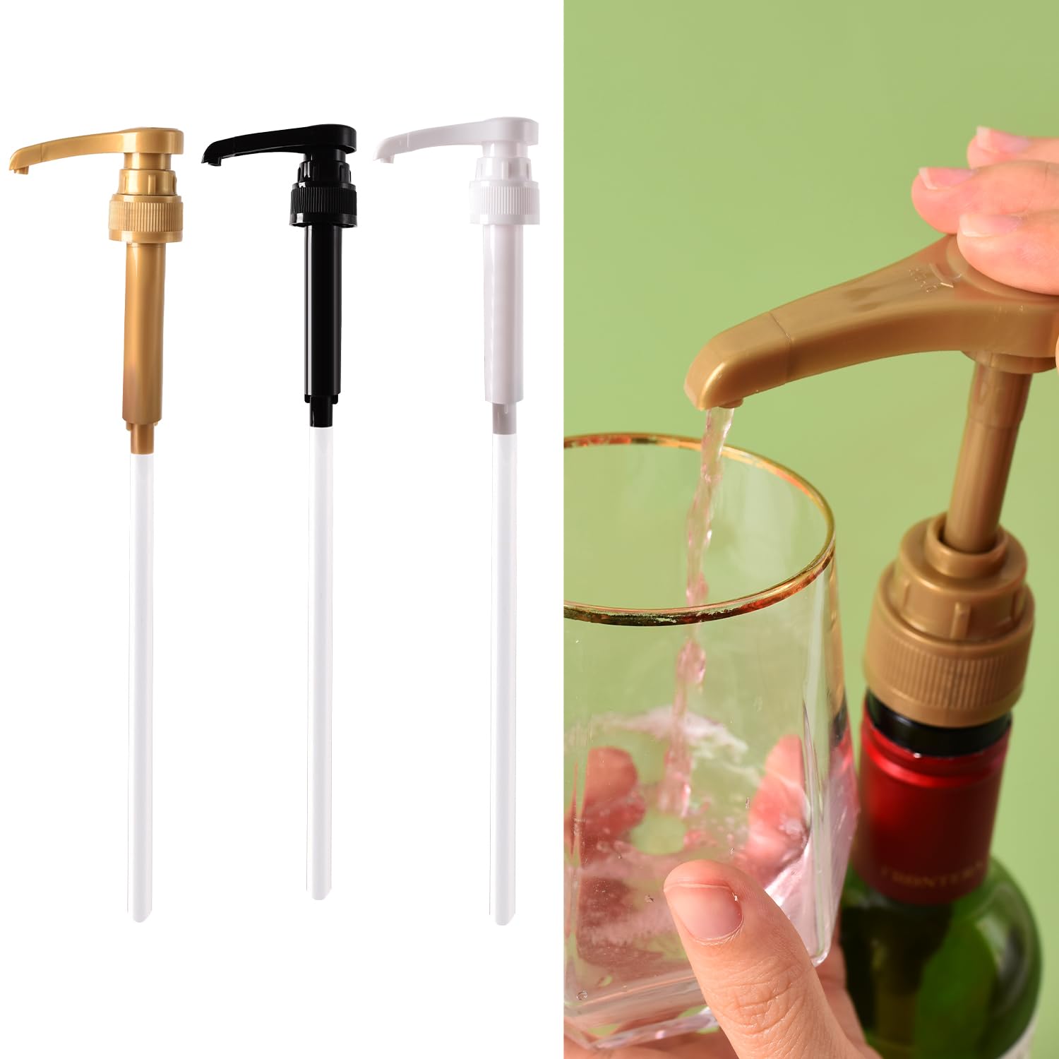 3 Pcs Syrup Pumps, Coffee Syrup Pump Dispenser, 8ml-10ml Syrup Portion Pump, Reusable Syrup Pump for Flavorings Bottles, Coffee Syrup Dispenser Pumps