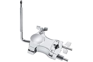 Seteol L-Rod Cowbells Cymbal Clamp, Heavy-Duty Cowbell Mount Percussion Holder Extension Arm Clip, 360°Rotation Universal Mount for Cowbells, Jam Blocks & Handheld Percussion Instrument Accessories