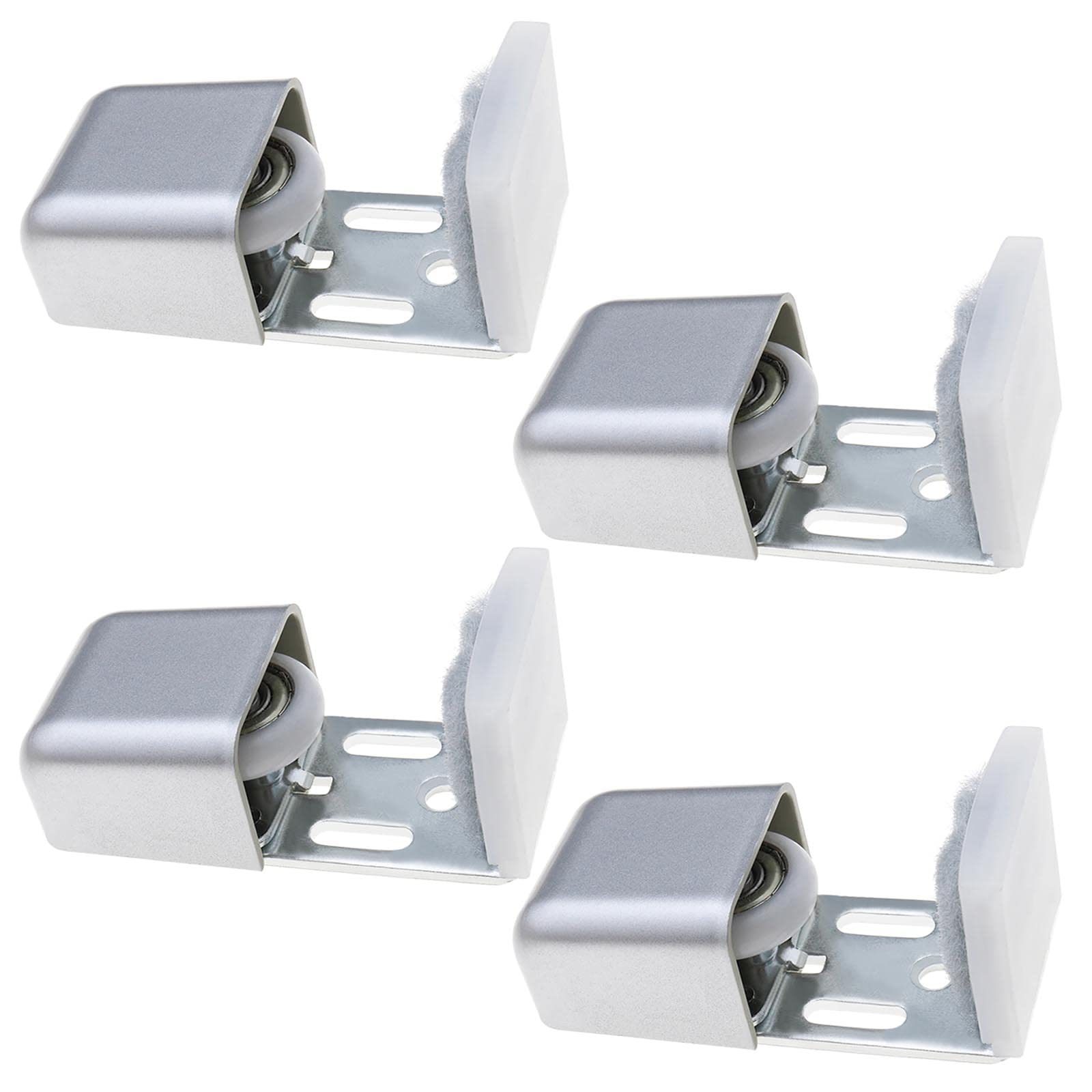 EMSea 4PCS Barn Door Floor Guide Adjustable Sliding Door Roller Guide Non-Scratch Wheels with Ball Bearing Door Bottom Guide for 30mm-65mm Thickness Frame Door