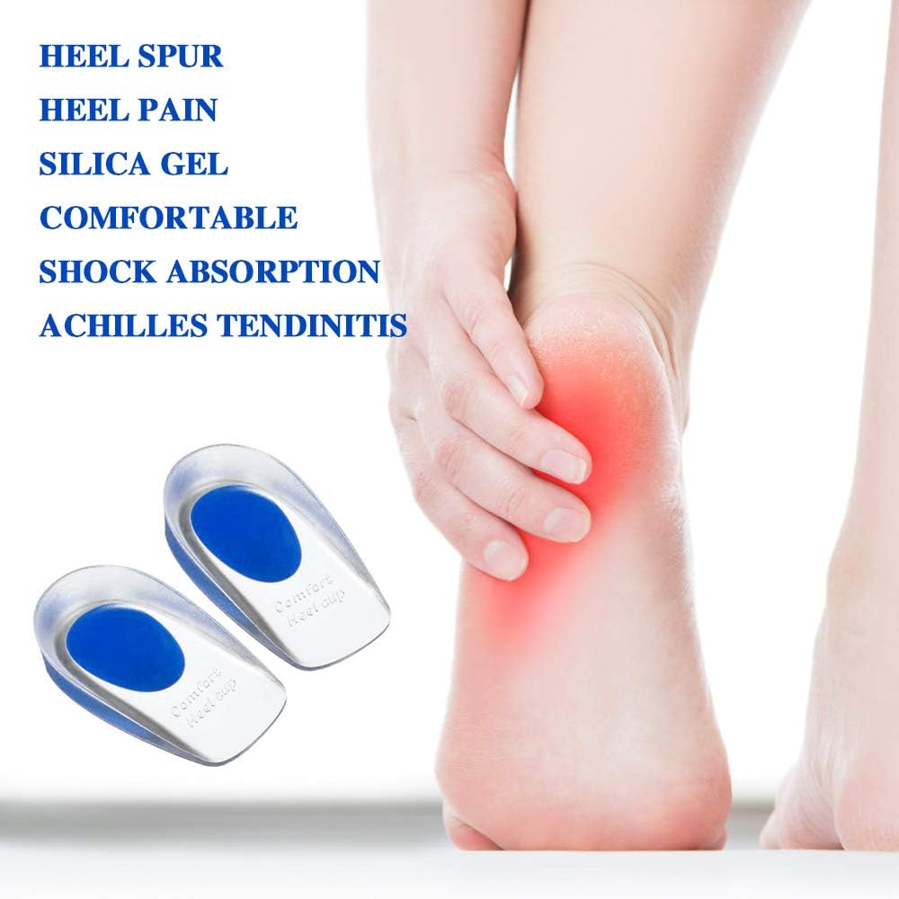 Silicone Gel Heel Cup, Shoe Inserts for Plantar Fasciitis, Heel Spurs & Heel Pain Foot Care: Health & Personal Care