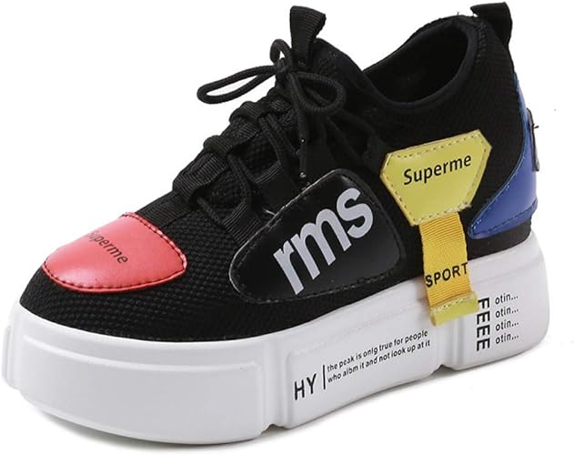 Amazon Yikaifei 厚底シューズ レディース インヒールスニーカー 厚底靴 ウオーキングシューズ ジム靴 美脚 インドアスポーツ レザー メッシュ レースアップ 防滑 通学 ブラック 24 5cm シューズ バッグ Amazon Yikaifei 厚底シューズ レディース インヒールスニーカー 厚底靴 ウオーキングシューズ ジム靴 美脚 インドアスポーツ レザー メッシュ レースアップ 防滑 通学 ブラック 24 5cm シューズ バッグ