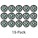 Blackett 15-Pack Mini Button Compasses, 20mm, Oil Filled, for Camping, Hiking, Boating, Paracord Survival Bracelets