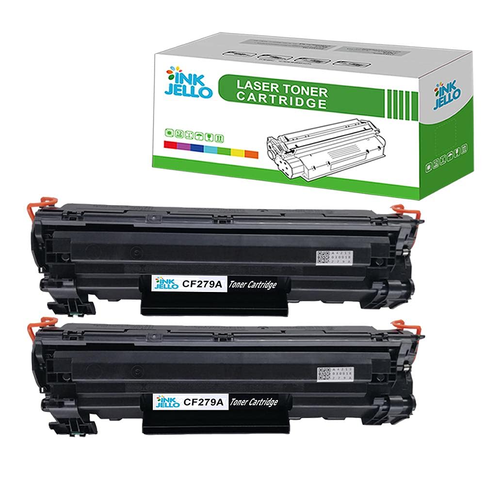 InkJello Toner Cartridge For Printer, Compatibile with HP LaserJet Pro M12 Pro M12a Pro MFP M26a Pro MFP M26nw CF279A (Black, 2-Pack)