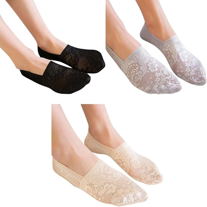 Amazon Feiscat 靴下 レディース ソックス おしゃれ ショート スニーカー 春 滑り止め フットカバーソックス 5足セット 安い セクシー 無地 隠形くつした アウトドア ソックス 通販