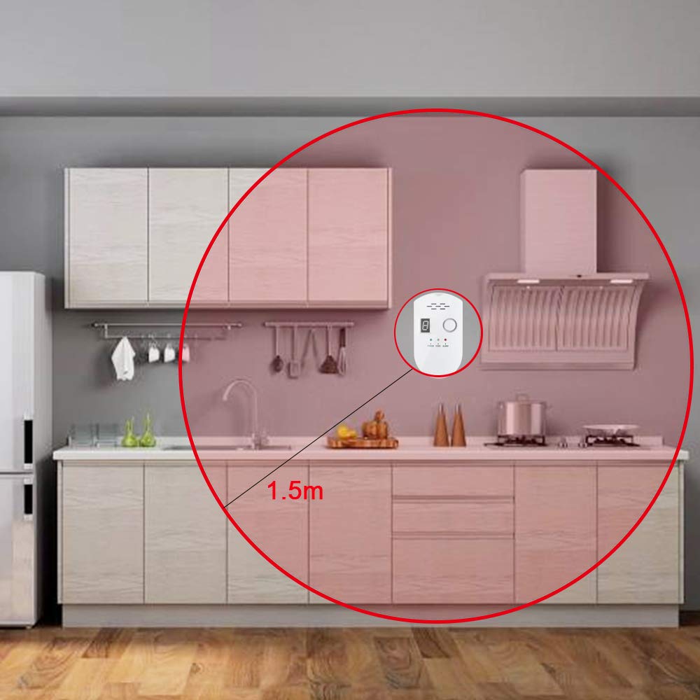 zorvo Plug-in Digital Gas Detector/Gas Alarm Detector/Gas Leak Detector High Sensitivity LPG LNG Coal Natural Gas Leak Detection Alarm Monitor Sensor for Home/Kitchen