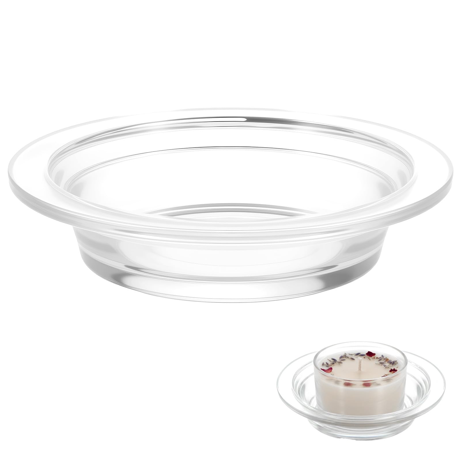 Photo 1 of 1 Pcs Wax Warmer Replacement Dish 4.5 Inch Glass Heating & Melting Plate Round Aromatherapy Tray Candle Heatings Bowl Replacement Wax Heating Tray for Home Office Lamp Waxes Oil Melting Heatings
