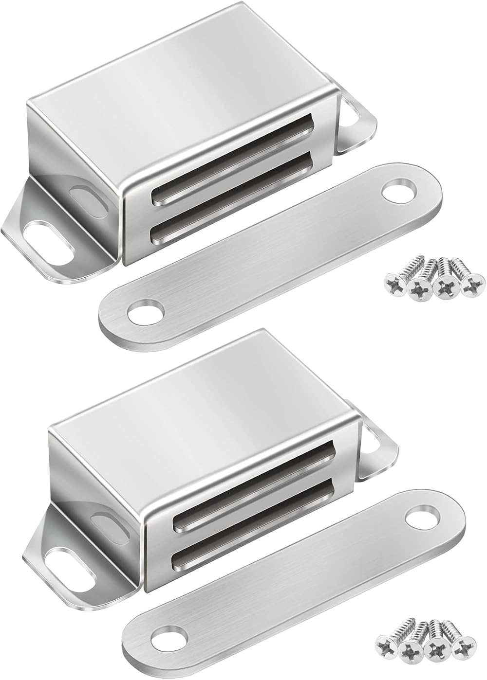 Onarway Magnetic Door Catch 10KG Strength 2 Pack Stainless Steel Chrome