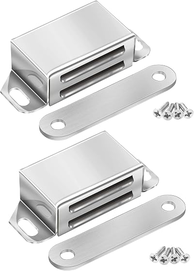 Onarway Magnetic Door Catch 10KG Strength 2 Pack Stainless Steel Chrome