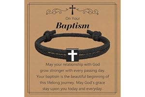 Meliatomia Baptism Gifts for Boys,Braided Rope Cross Christian Bracelet Christmas Gift for Baby Boy,Christening First Holy Communion Gifts for Kids Teen Boy Baptism gifts
