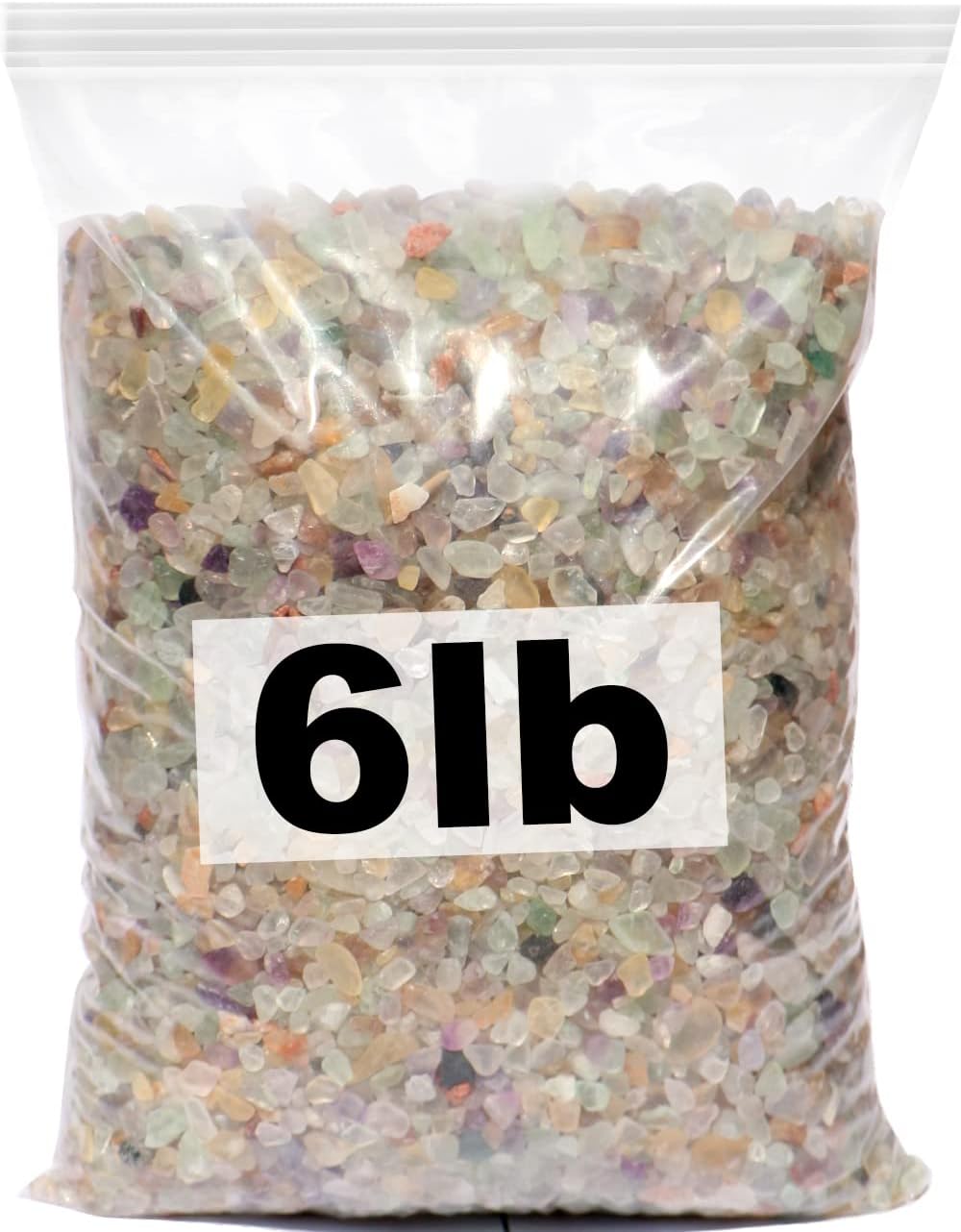 Hardscaping Materials - 6lb Fluorite Tumbled Crystal Chips Bulk Natural Quartz Stones Decorative Gravel Polished Quartz Pieces Flowerpot small Rocks Terrarium Pebbles Vase Filler for Crafts, Succulent Plants, Home Décor