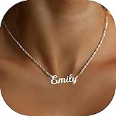 Ajiangwu Name Necklace with Box/Cuban/Figaro/Twist Chain,925 Sterling Silver Custom Name Necklace Personalized Christmas Gifts for Women Girls