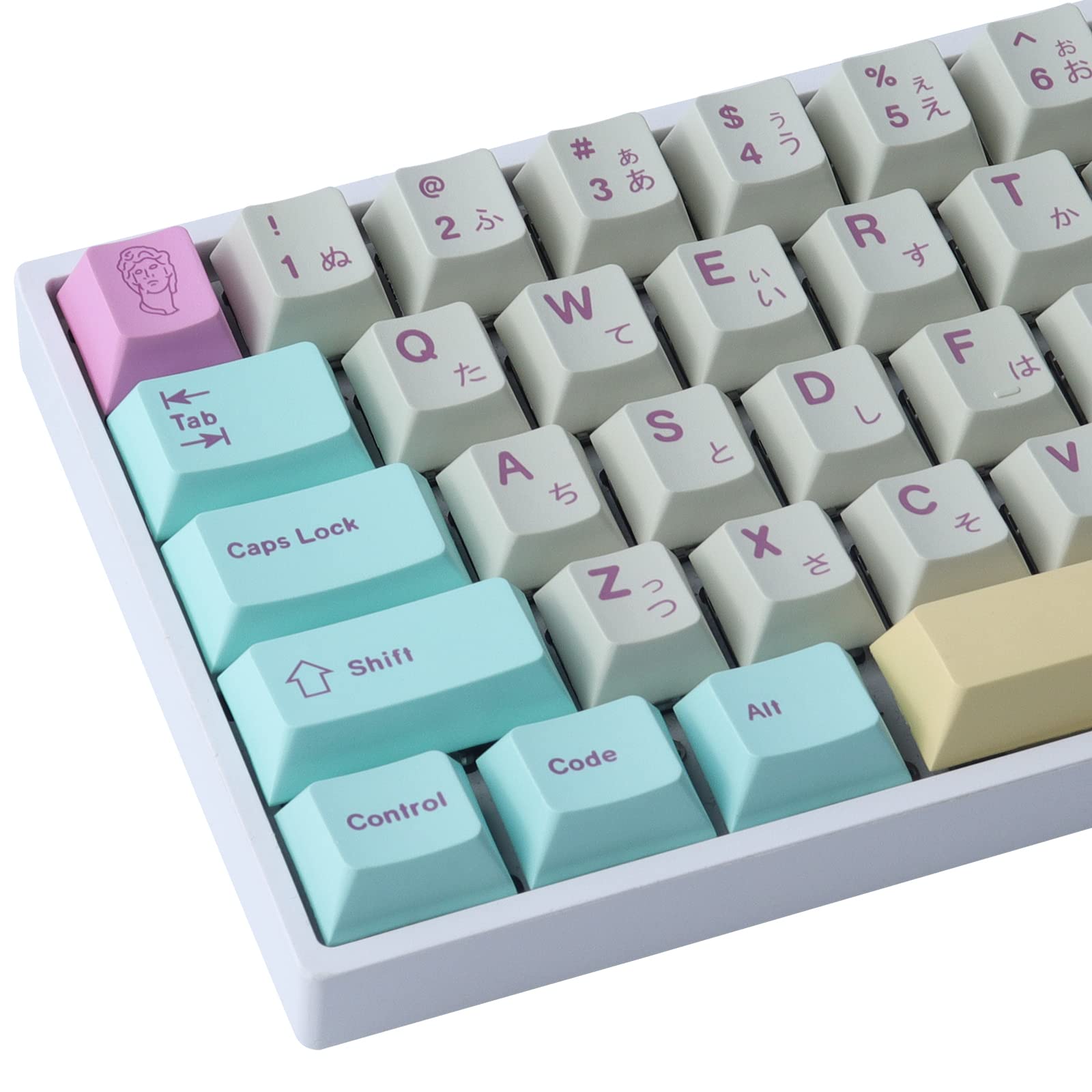 Hyekit PBT Custom Keycaps - Cherry Profile, 166 Keys, 6.25u & 7u Spacebar, Dye-Sublimation, Japanese Cute Design for Cherry & Gateron MX Switches (Analog Dreams)