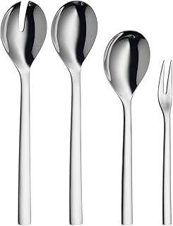 WMF Nuova Servierteile, Set4-teilig, Serviergabel, Servierlöffel und Salatbesteck 30 cm, Cromargan Edelstahl Rostfrei 18/10