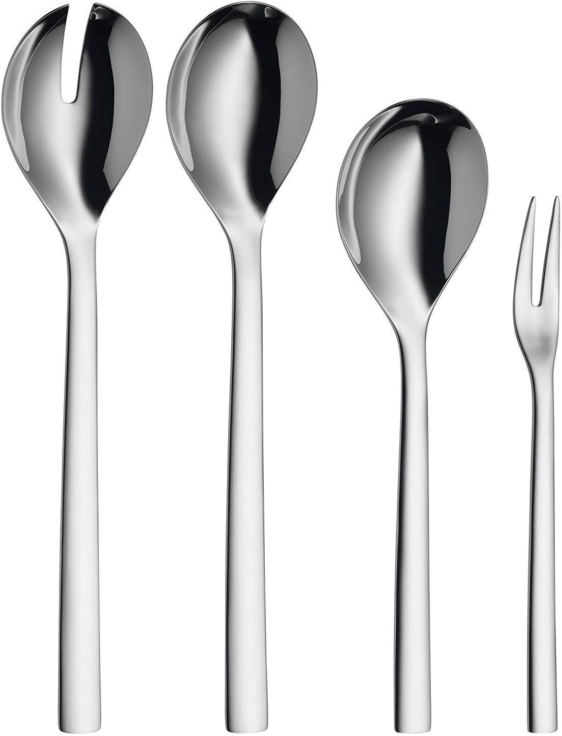 WMF Nuova Servierteile, Set4-teilig, Serviergabel, Servierlöffel und Salatbesteck 30 cm, Cromargan Edelstahl Rostfrei 18/10