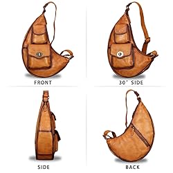 IVTG Genuine Leather Large Sling Bag for Men and