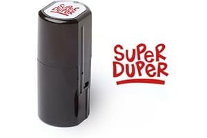 INVERA Self-Inking Teacher Stamps for Grading, Multicolor Assessment Stamp, Motivational Feedback Stamps, Homework Review Stamps, Praise Stamp Gift (Red, Super-Duper)