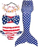 Garlagy 3 Pcs Girls Swimsuit Mermaid Tails for