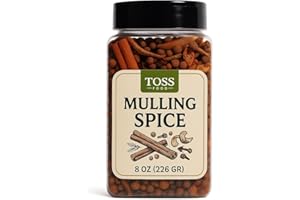TOSS Mulling Spice Blend – 8 oz Jar | Cinnamon, Cloves, Allspice, Orange Peel & More | Perfect for Mulled Wine, Hot Cider, Tea & Holiday Beverages