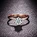 SPILOVE Serend 18k Rose Gold Plated 1 Carat Round Cubic Zirconia Solitaire Wedding Engagement Band Rings, Size 8
