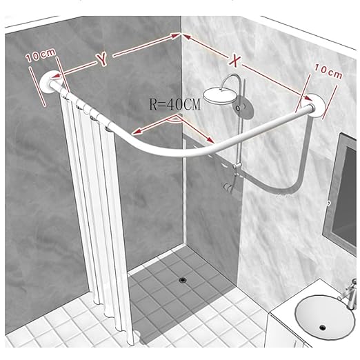 6 Size 80 80cm Lwfb Shower Curtain Rod Stainless Steel Free