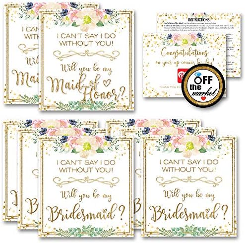 I Can't Say I Do Without You Labels 8 Pack | Wine Labels for Bridesmaid, Maid or Honor Proposal | Candle Label, Box Sticker, Gift Bag Decoration | Includes Instruction Card and Sticker for Bride
