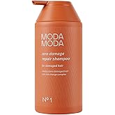 MODA MODA Zero Damage Hair Repair Shampoo for Strengthening | Clarifying for Build Up w/Ceramides, Panthenol & Polyphenol | Purifying No Sulfates No Parabens 17.63oz