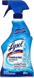 Lysol Power and Free Bathroom Cleaner Ounce, Blue, White, Fresh Clean,Spring Breeze, 22 Fl Oz