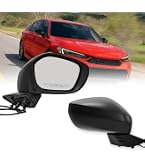 Dasbecan Passenger Right Side Mirror For 2022-2025 Honda Civic - Power Glass, Manual Folding, Platinum White Pearl