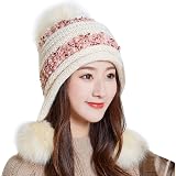 Huamulan Women Winter Peruvian Beanie Hat Ski Ear Flaps Cap  display picture 1