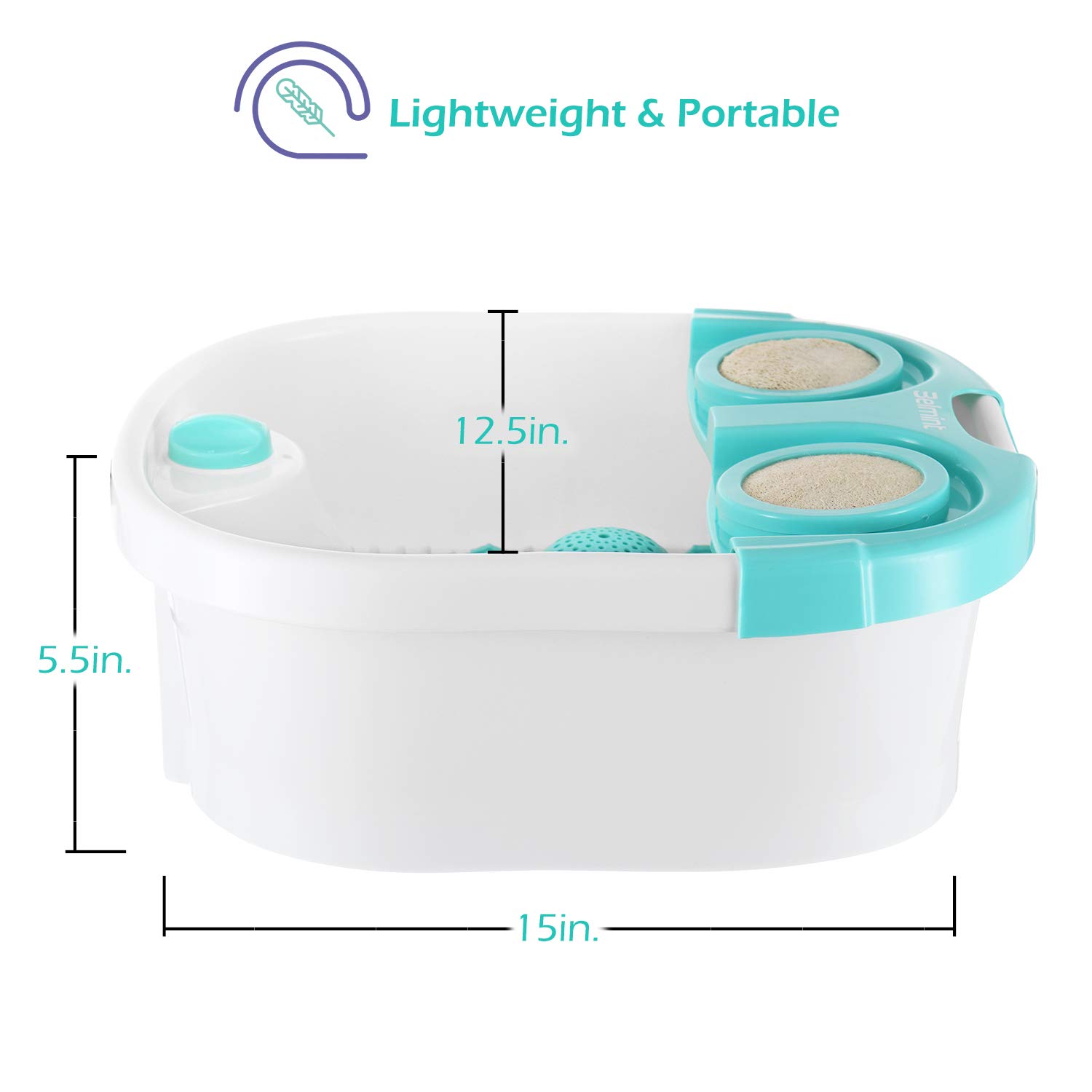Belmint Home Foot Spa Bath Massager - All in 1, Automatic Water Jets, Bubble Massaging with 2X Loofahs for Scrubbing, Bath Salt Holder - Soak Your Feet, Deep Stress Relief Feet Tub: Beauty