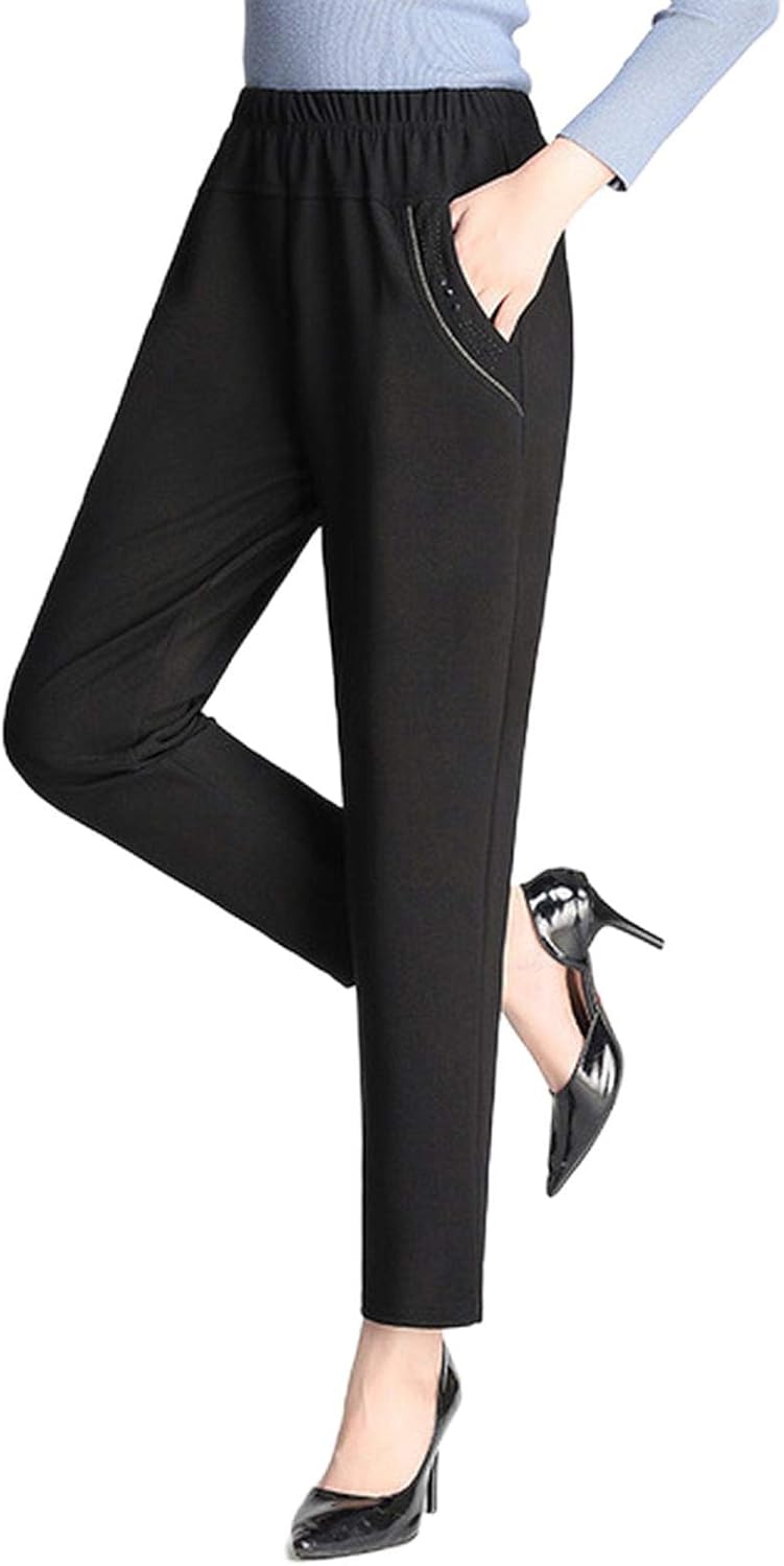 Trousers Women's Plus Size High Waist Simple Leisure Trousers Long