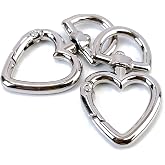 VersaKits 8 Pcs Silver Heart Swivel Keychain Clasps | Premium Zinc Alloy Smooth Swivel Design Spring Gate Closure Wear-Resistant Finish DIY Bag Charms