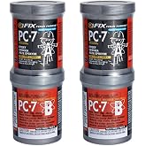 PC Products PC-7 Epoxy Adhesive Paste, Two-Part Heavy Duty, 1 lb in Two Cans, Charcoal Gray 62774, (Pack of 2)