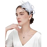 Markest Fascinators for Women Mesh Flower Feather Headpiece Tea Party Wedding Derby Cocktail 20s Party Accessory